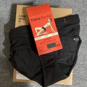 Thinx For All Reusable Black Period Underwear Extra Small Black